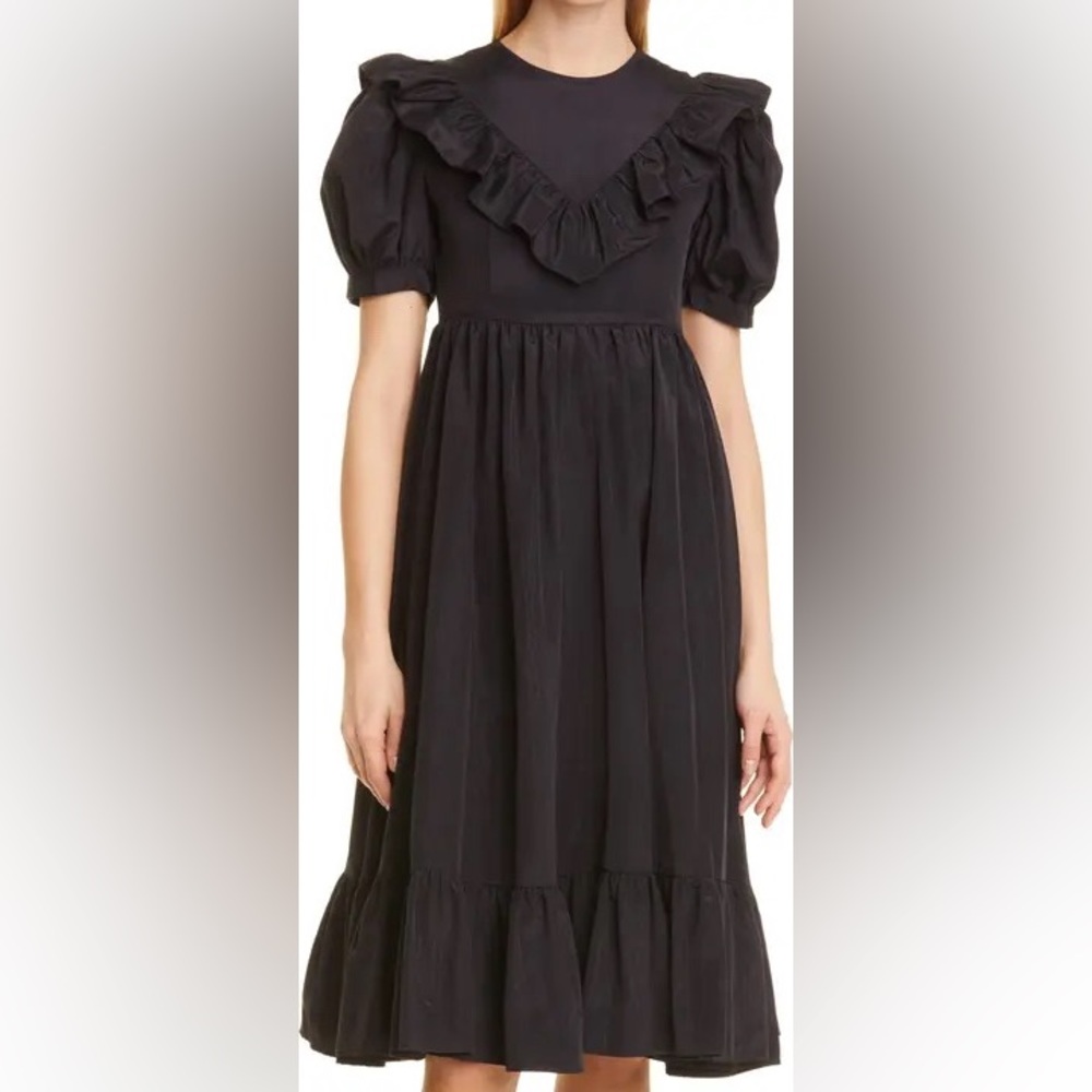 BNWT BATSHEVA black May ruffle dress 6